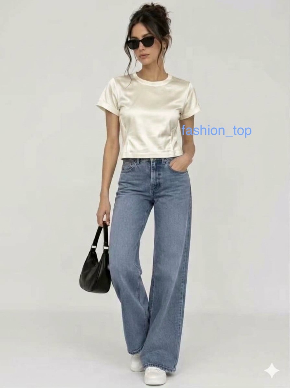 By Anthropologie Satin Short Sleeve Cropped Top L  Never Worn